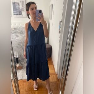 NEW Banana Republic Long Blue Summer Dress - Petite XXS